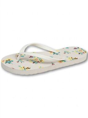 Women's Flip Flops with Floral Print, Comfortable Summer Beach Sandals Non-Slip
